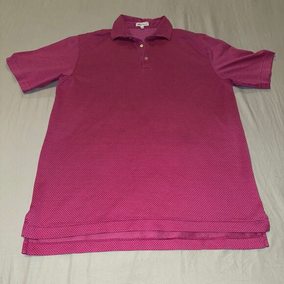 Peter Millar Men's Fuchsia Pink Polo Golf Shirt 100% Cotton Size Large - Picture 1 of 8